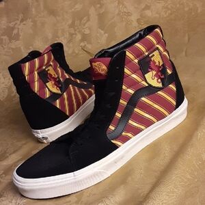 VANS "RARE" Harry Potter Sk8-Hi Black/Burgundy Leather/Suede Men 11.5 Women 13.0